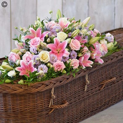 Rose and Eryngium Casket Spray