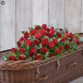 Red Rose and Carnation Casket Spray