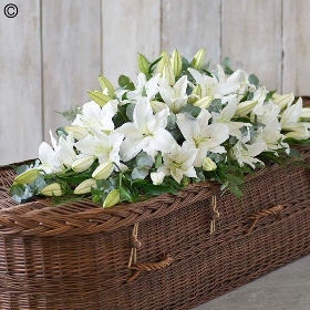 White Lily Casket Spray