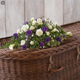 Petite Purple and White Casket Spray